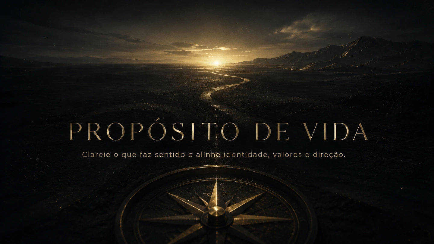 Capa da aula 02: Propósito de Vida. Clareie o que faz sentido e alinhe identidade, valores e direção.